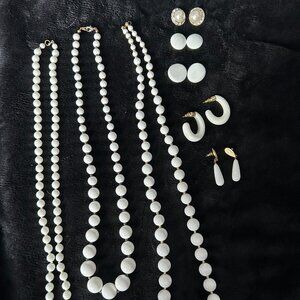 80s Retro Costume Jewelry (Estate sale finds) - Chunky White Vintage Pieces